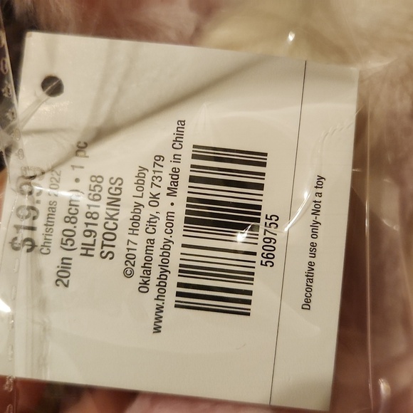 Christmas Stocking Pink Off White - Picture 6 of 6